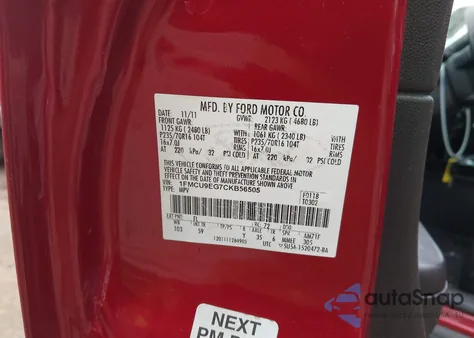 2012 Ford Escape Limited from USA, damaged, VIN 1FMCU9EG7CKB56505